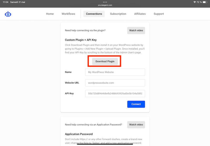 4. comment configurer your ai agent avec wordpress.PNG