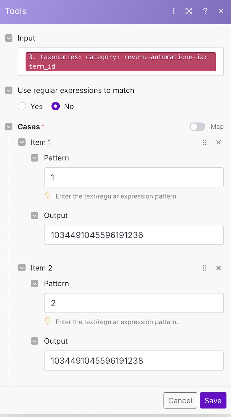 comment configurer un switch dans make